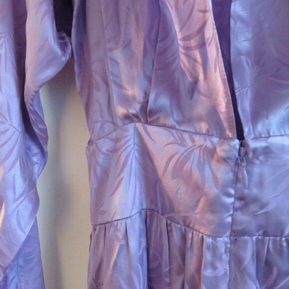 RONNY KOBO Jade Leaf Print Silk Blend Midi Dress in Lavender Purple XS NWT - Picture 15 of 16
